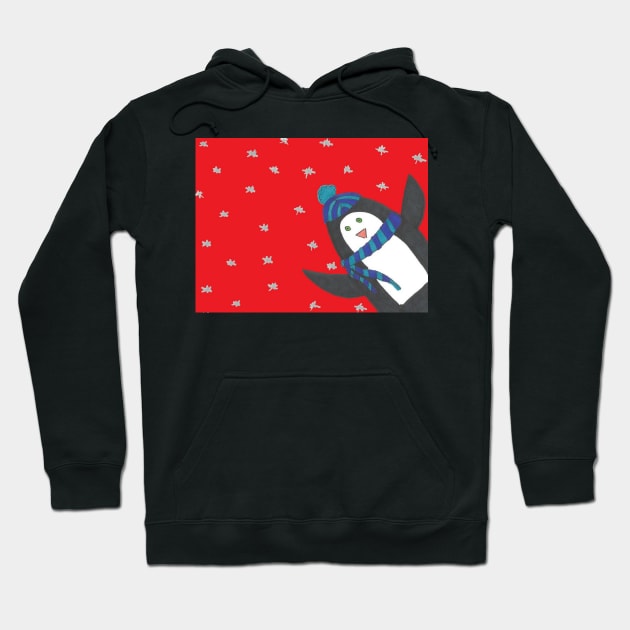 Cute Holiday Penguin Hoodie by DanielleGensler